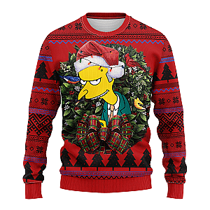 Burns Ugly Christmas Sweater Gift for Thanksgiving – Simpsons Style