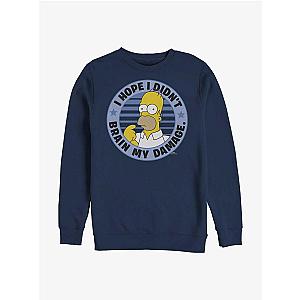 The Simpsons Sweatshirts - The Simpsons Brain Homer Brain My Damage Crew Sweatshirt