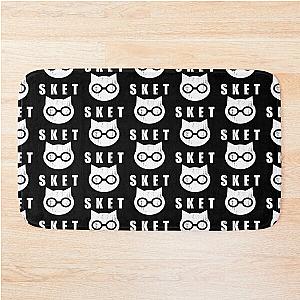 SKET Dance Distressed Bath Mat with Acronym Symbol (White)