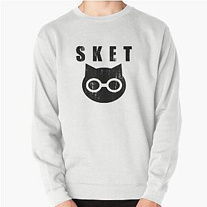 SKET Dance Symbol With Acronym (Black) Distressed Pullover Sweatshirt