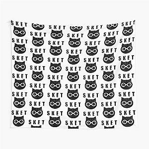 SKET Dance - SKET Dan Symbol with Acronym Distressed Tapestry Black