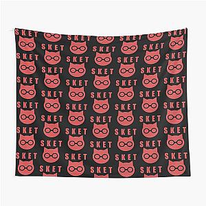 SKET Dance - SKET Dan Symbol with Acronym Red Tapestry