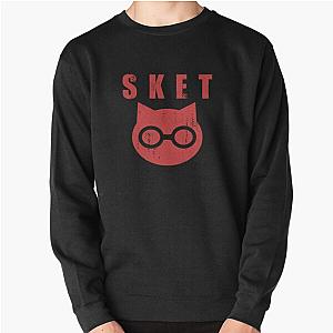 SKET Dance Symbol with Acronym (Red) Distressed Pullover Sweatshirt