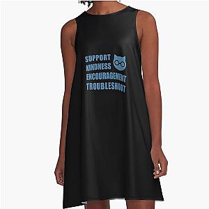 SKET Dance - Sket Dan Symbol with Acronym Expansion A-Line Dress in Blue