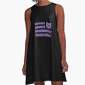 SKET Dance - Sket Dan Symbol with Acronym Expansion Distressed A-Line Dress