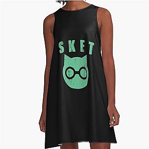 SKET Dance - SKET Dance Symbol with Acronym (Green) Distressed A-Line Dress