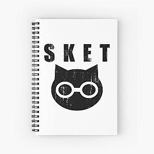 SKET Dance Symbol with Acronym Black Distressed Spiral Notebook