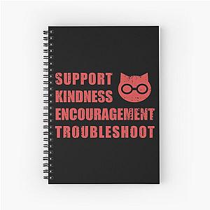 SKET Dance - Sket Dan Symbol with Acronym Expansion Red Distressed Spiral Notebook