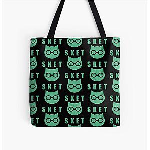SKET Dance - SKET Dan Symbol with Acronym Distressed All Over Print Tote Bag