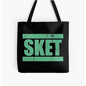 SKET Dance Acronym Green Distressed All Over Print Tote Bag