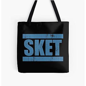 SKET Dance - SKET Acronym Distressed All Over Print Tote Bag (Blue)