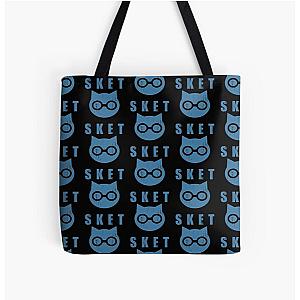 SKET Dance - SKET Dan Symbol with Acronym (Blue) Distressed Tote Bag