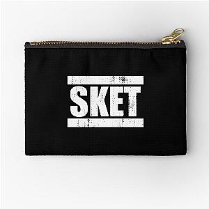 SKET Dance Acronym (White) Distressed Zipper Pouch