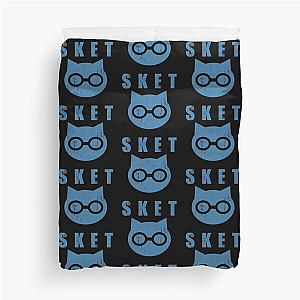 SKET Dance Symbol with Acronym Distressed Duvet Cover