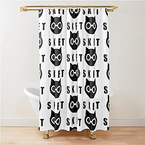 SKET Dance - SKET Dan Symbol with Acronym Black Distressed Shower Curtain