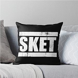 SKET Dance - SKET Acronym (White) Distressed Throw Pillow