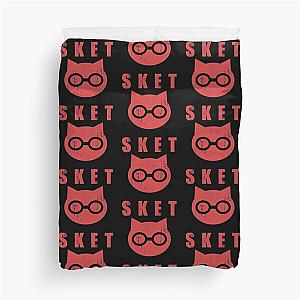 SKET Dance - SKET Dan Symbol with Acronym (Red) Distressed Duvet Cover