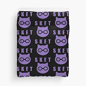 SKET Dance - SKET Dan Symbol with Acronym (Purple) Distressed Duvet Cover