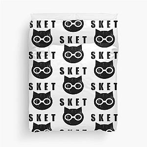 SKET Dance - SKET Dan Symbol with Acronym (Black) Distressed Duvet Cover