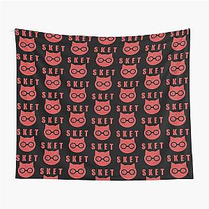 SKET Dance - SKET Dan Symbol with Acronym (Red) Distressed Tapestry