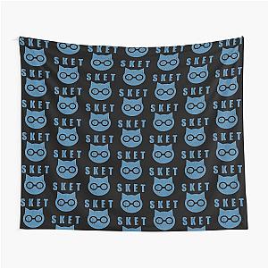 SKET Dance - SKET Dan Symbol with Acronym (Blue) Distressed Tapestry