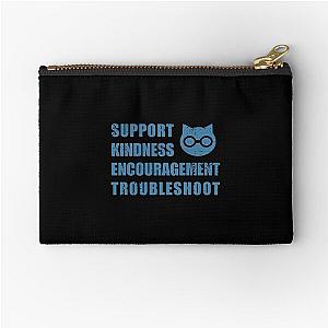 SKET Dance - Sket Dan Symbol with Acronym Expansion (Blue) Distressed Zipper Pouch