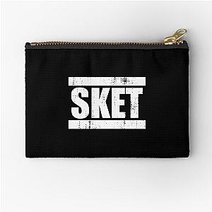 SKET Dance - SKET Acronym (White) Distressed Zipper Pouch