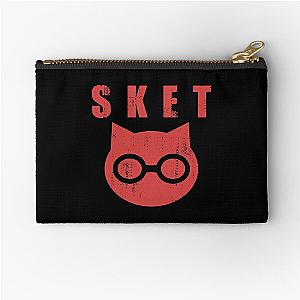 SKET Dance - SKET Dan Symbol with Acronym (Red) Distressed Zipper Pouch