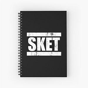 SKET Dance - SKET Acronym (White) Distressed Spiral Notebook