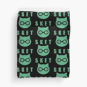 SKET Dance - SKET Dan Symbol with Acronym (Green) Distressed Duvet Cover