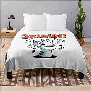 Skibidi Toilet Dance Funny Cartoon Throw Blanket