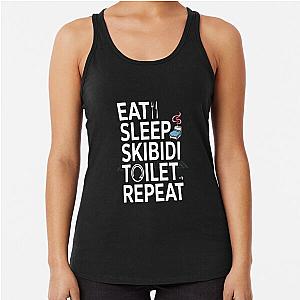 Eat Sleep Toilet Funny Meme Tee Racerback Tank Top
