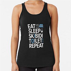 Eat Sleep Skibidi Repeat Funny Racerback Tank Top