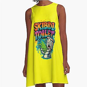 Skibidi Graffiti Style Streetwear A-Line Dress