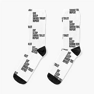 Eat Sleep Skibidi Repeat Socks