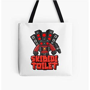 Skibidi Toilet Funny Design All Over Print Tote Bag
