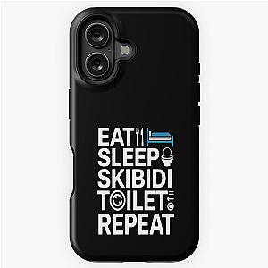 Eat Sleep Skibidi Toilet Repeat Funny Meme iPhone Case