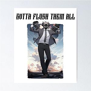 Eye-Popping Skibidi Toilet Animation Tee for Enthusiasts Poster