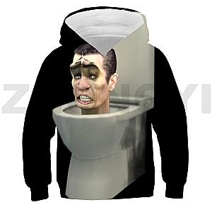 Skibidi Toilet Man 3D Print Kids Hoodies