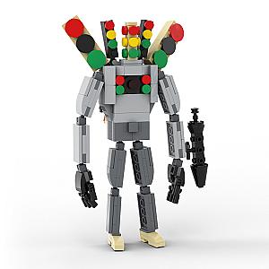 Skibidi Toilet Mecha Traffic Light Man Building Blocks