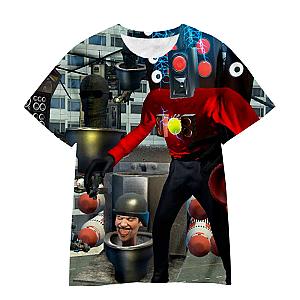 Skibidi Toilet Cameraman Speaker Man 3D Print T-shirt