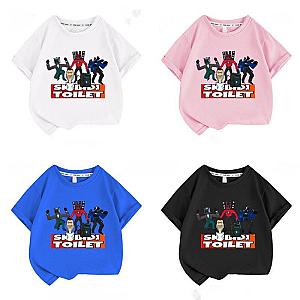 Skibidi Toilet Man Game Cartoon Characters T-shirt For Children