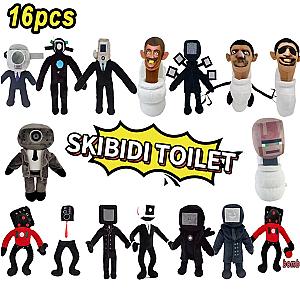 30cm 16pcs Skibidi Toilet Toys Plush