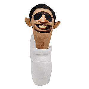 24cm White Toilet Man With Glasses Skibidi Toilet Toys Plush