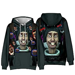 Skibidi Toilet 3D Toilet Man Game Characters Print Hoodie