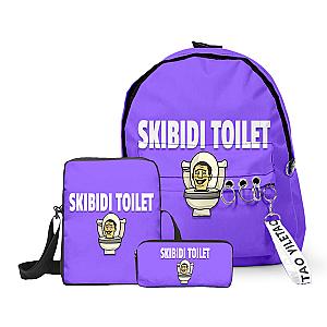 Skibidi Toilet Toilet Man Three-piece School Bag Student Backpack Shoulder Pencil Bag