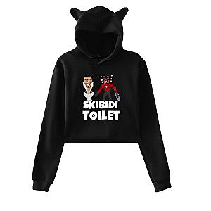 Skibidi Toilet Game Characters Toilet Man Crop Top Hoodies