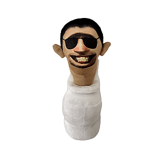 30cm White Toilet Man With Glass Skibidi Toilet Stuffed Toy Plush