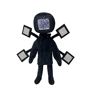 28cm Black QR Code TV Man Skibidi Toilet Stuffed Toy Plush