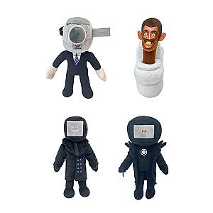 30cm Black TV Camera Man Skibidi Toilet Man Set Stuffed Toy Plush